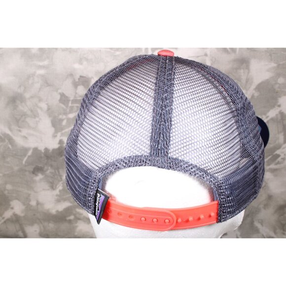 Patagonia Spell Out Trucker Hat Salmon Blue Adjustable Snapback - Picture 3 of 6